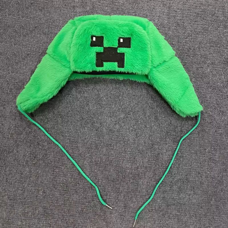 Japanese Brand Game Cartoon Minecraft Sheep Ushanka Autumn Winter Warm Hat Size ONE SIZE - 2 Thumbnail