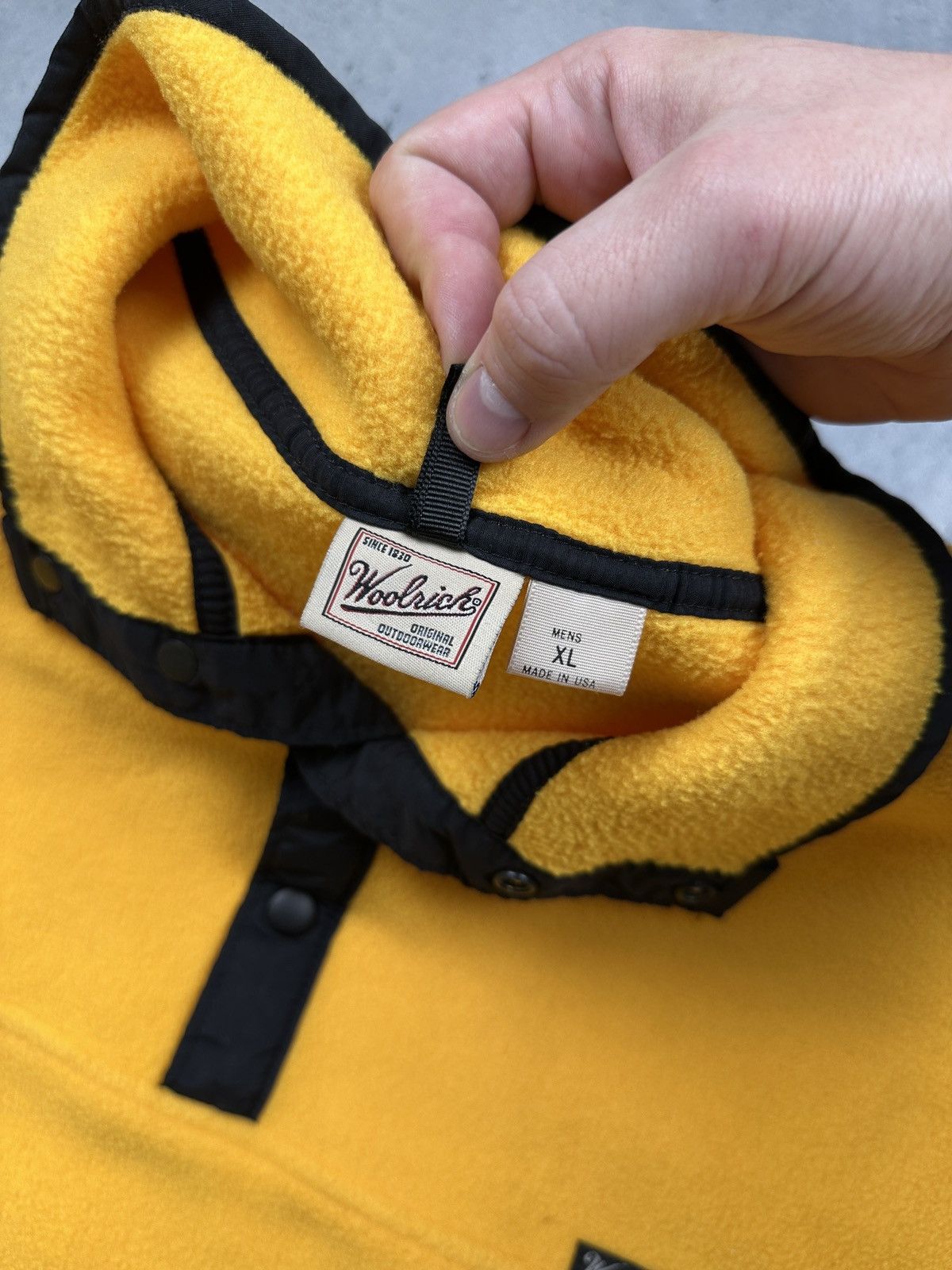 Woolrich Woolen Mills Woolrich Polartec Snap Fleece Pullover Yellow Black Trim USA Size US XL / EU 56 / 4 - 7 Thumbnail