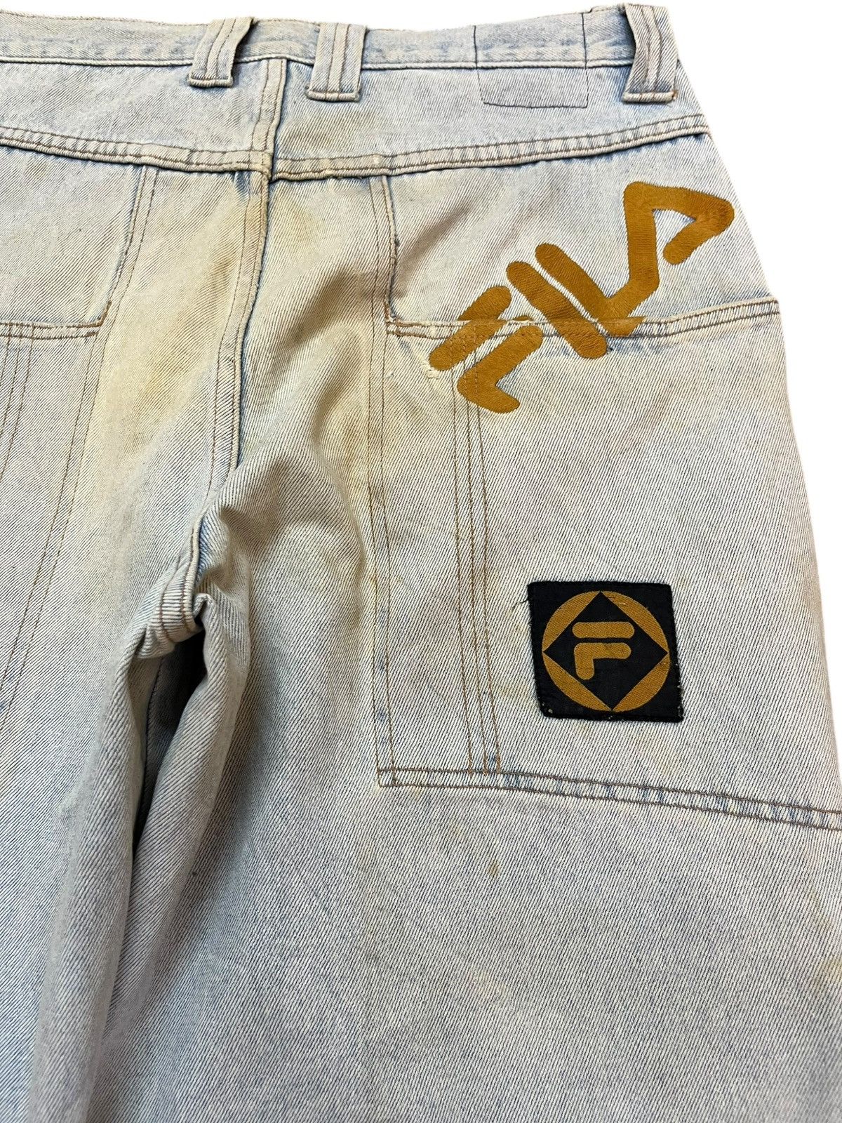 Fila Vintage Fila Shorts Baggy Wide Leg Distressed Denim Size US 33 - 10 Thumbnail