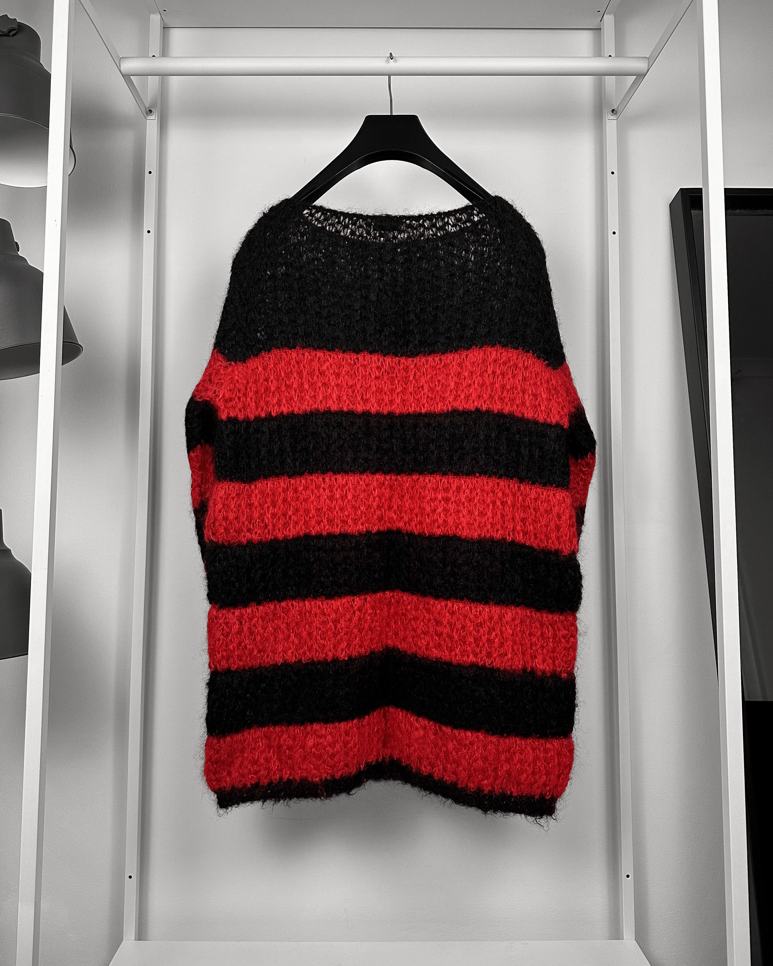 Hedi Slimane × Saint Laurent Paris Saint Laurent Paris Striped Mohair Knitted Sweater Size US L / EU 52-54 / 3 - 2 Thumbnail