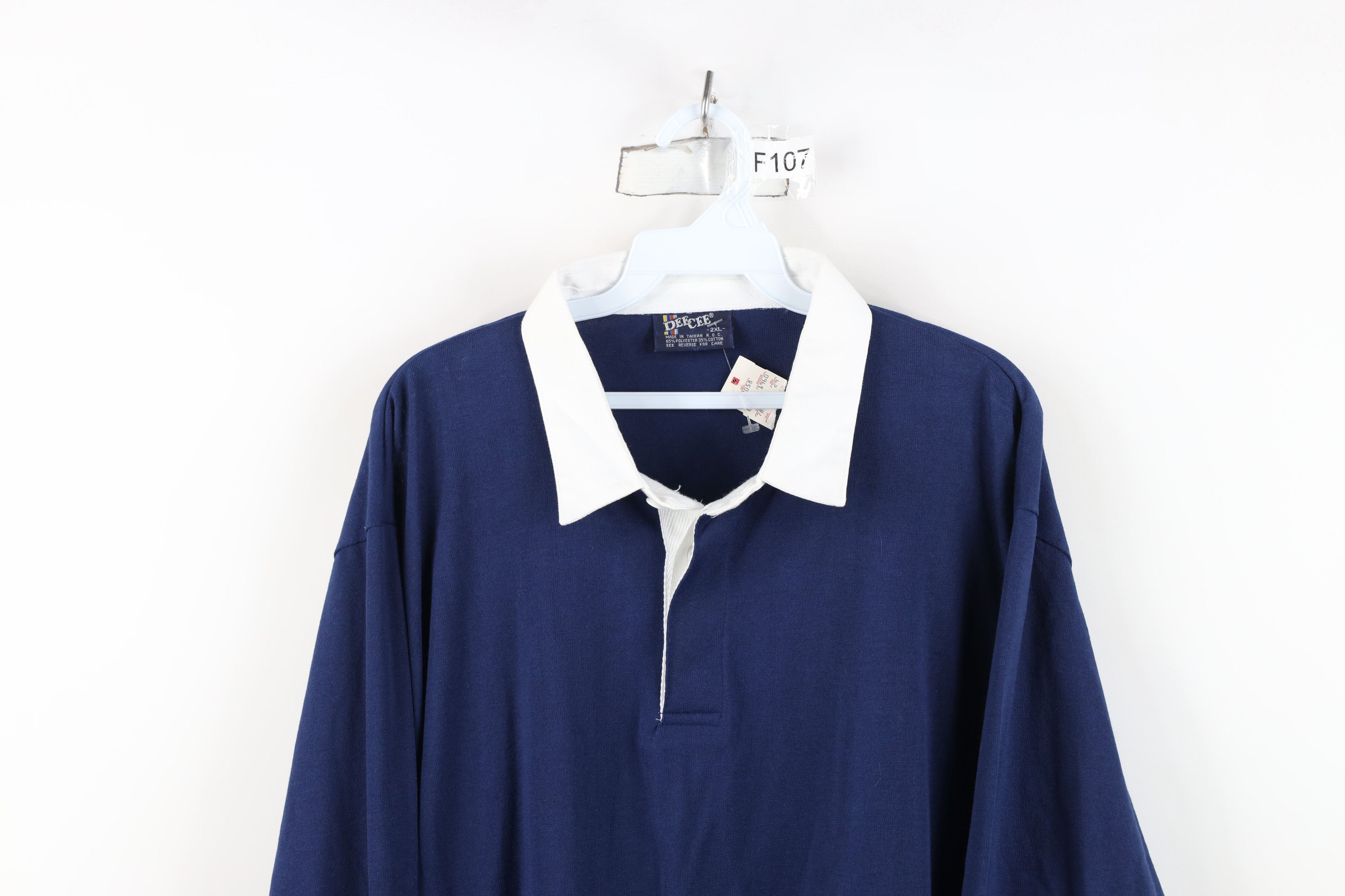 Vintage Deadstock Vintage 70s Streetwear Long Sleeve Rugby Polo Size US XXL / EU 58 / 5 - 2 Thumbnail