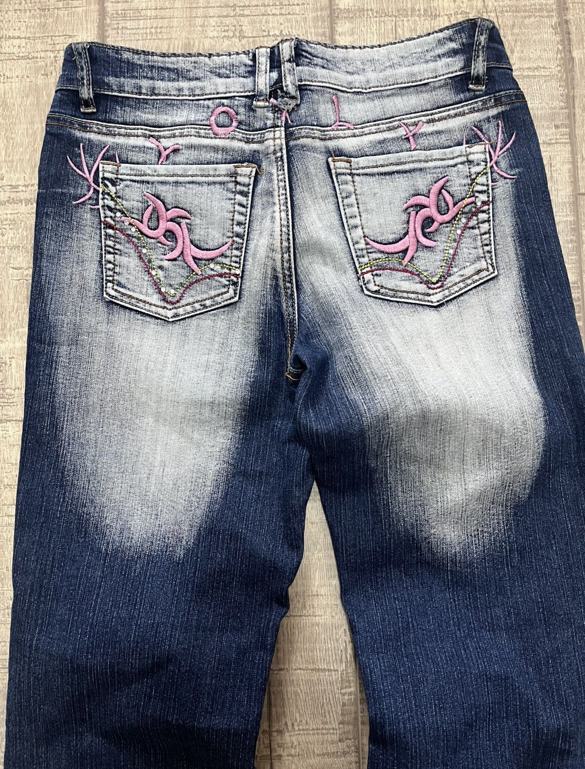 Other S.Ac Denim brand lovly y2k pink embroidery washed jeans Size 27" / US 4 / IT 40 - 2 Thumbnail