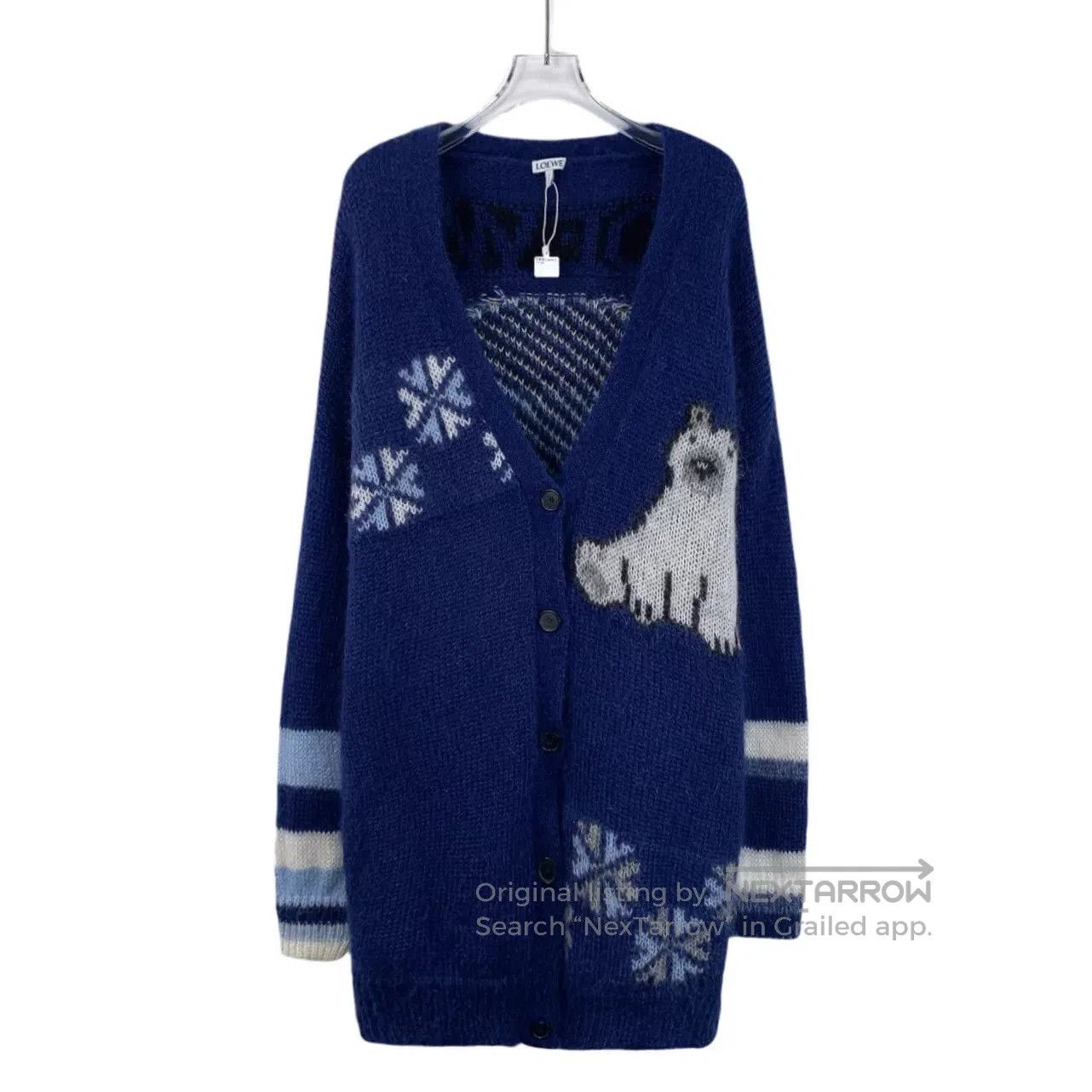 Loewe navy blue snowflake knit cardigan from Loewe. Size US S / EU 44-46 / 1 - 1 Thumbnail