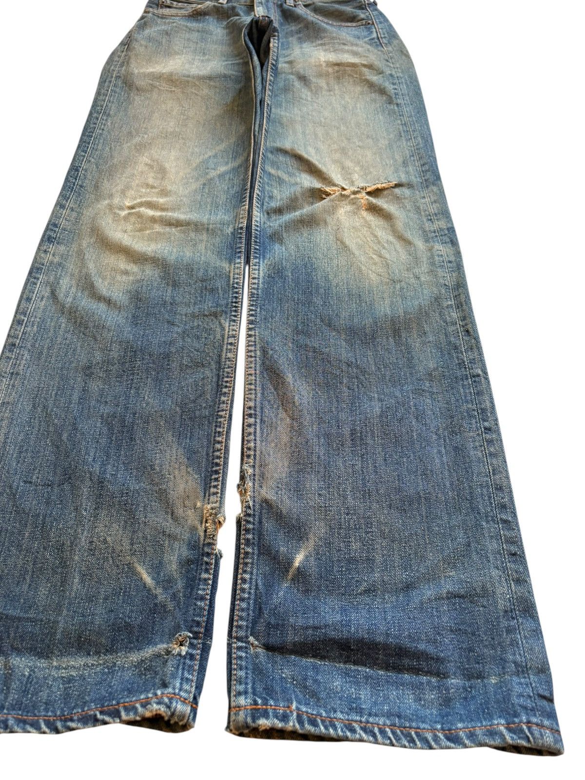 Levi's Vintage 90s Levis 503 Rusty Mud Wash Ripped Loose Jeans Size US 27 - 7 Thumbnail