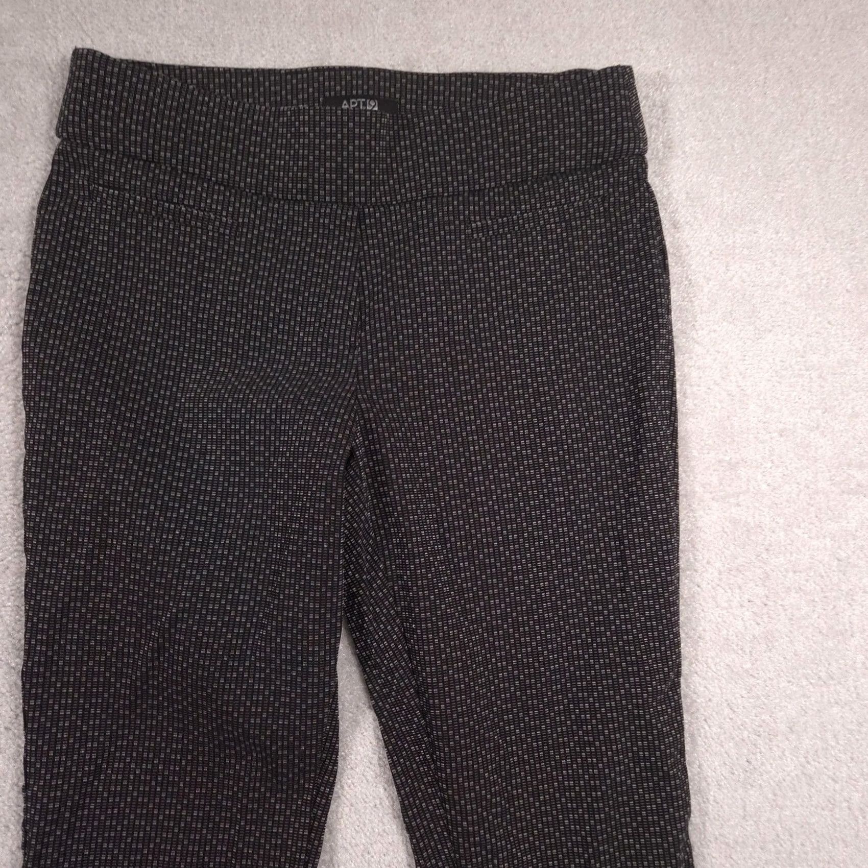 Apt. 9 APT 9 Dress Pants Womens 14 Black Geometric Ponte Pull On Straight Leg Stretch Size 36" / US 14 / IT 50 - 3 Thumbnail