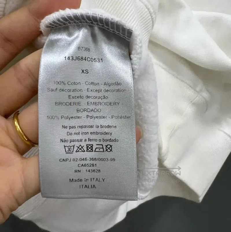 Dior Dior White Cotton Long Sleeve Cropped Sweatshirt . Size XS / US 0-2 / IT 36-38 - 5 Thumbnail