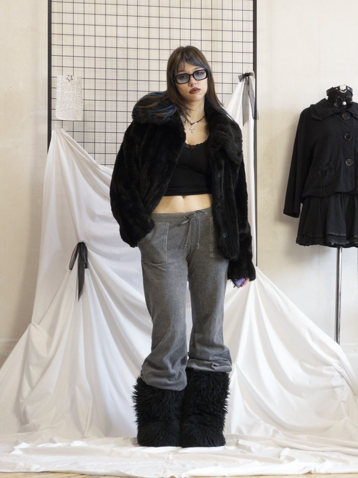 Vintage Black faux fur coat Size S / US 4 / IT 40 - 9 Thumbnail