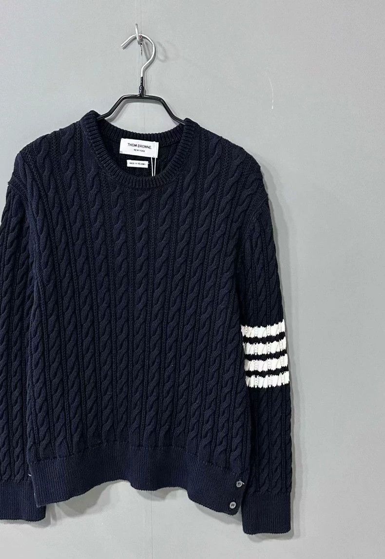 Thom Browne Thom Browne Dark knitted sweater Size US M / EU 48-50 / 2 - 2 Thumbnail