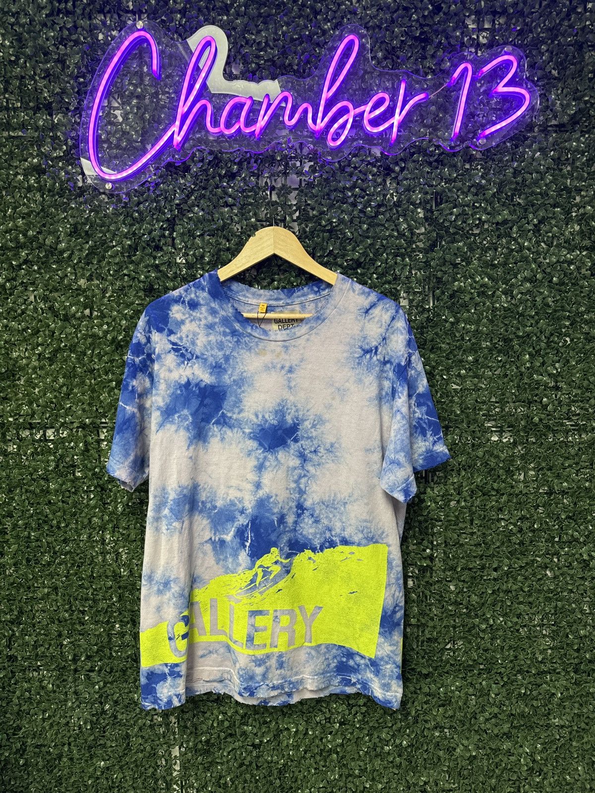 image of Gallery Dept Blue Tie Dye Tee, Men's (Size Medium)