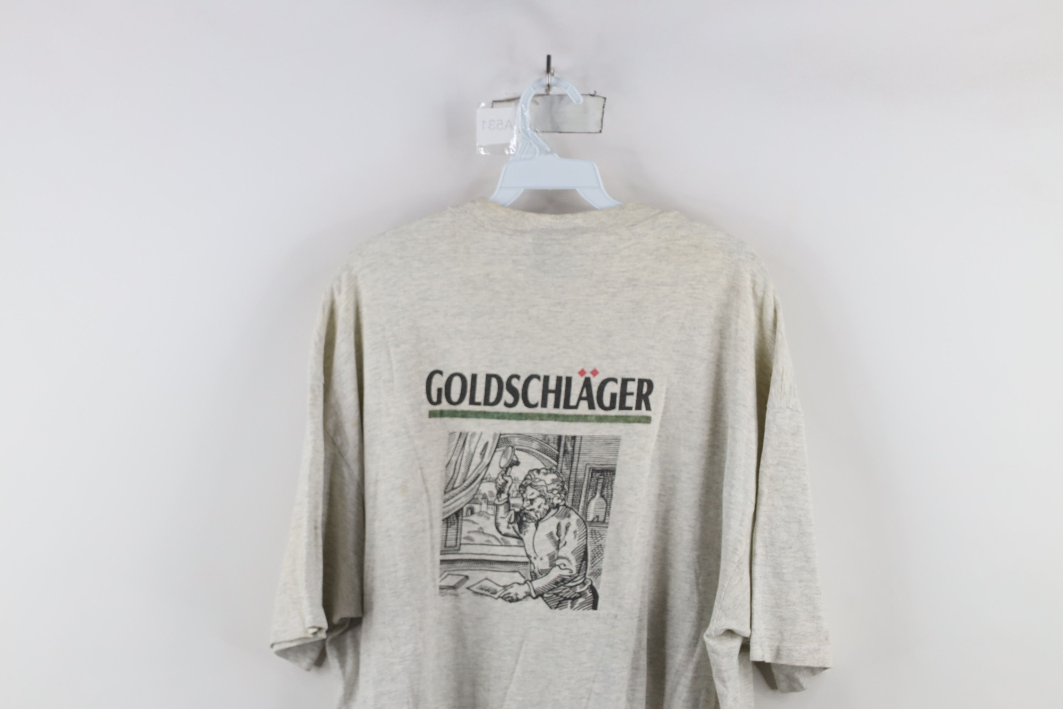 Vintage Vintage 90s Streetwear Spell Out Goldschlager T-Shirt Gray Size US XL / EU 56 / 4 - 13 Thumbnail