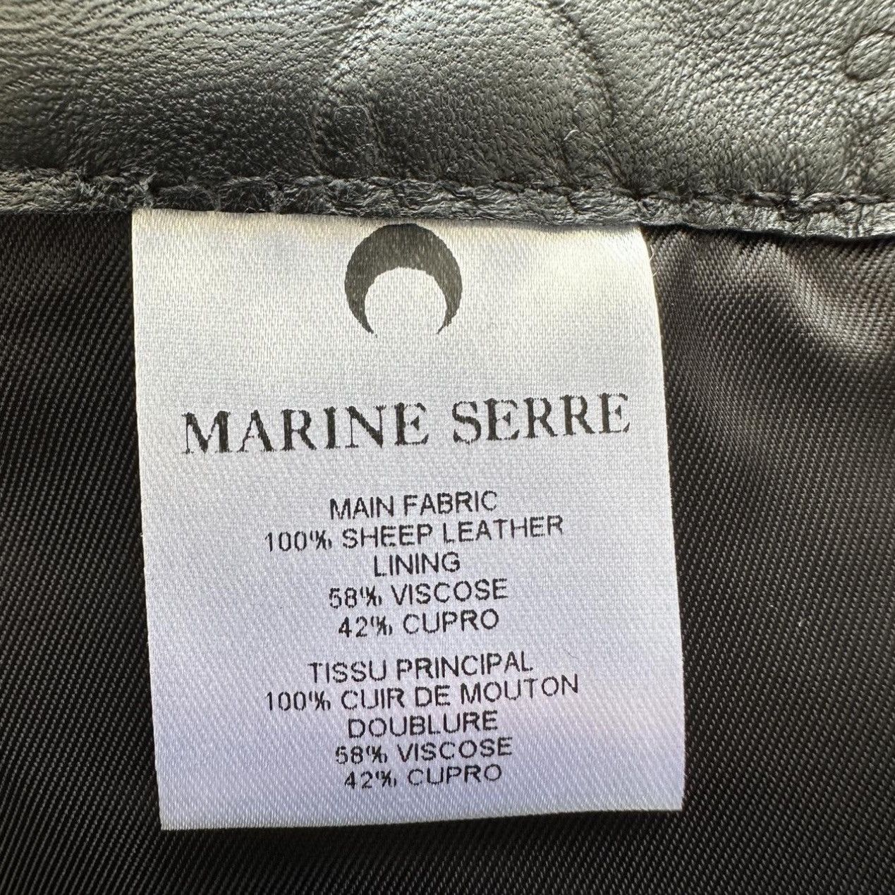Marine Serre Marine Serre Black Straight-Leg Leather Trousers – Size L Size US 36 / EU 52 - 7 Thumbnail