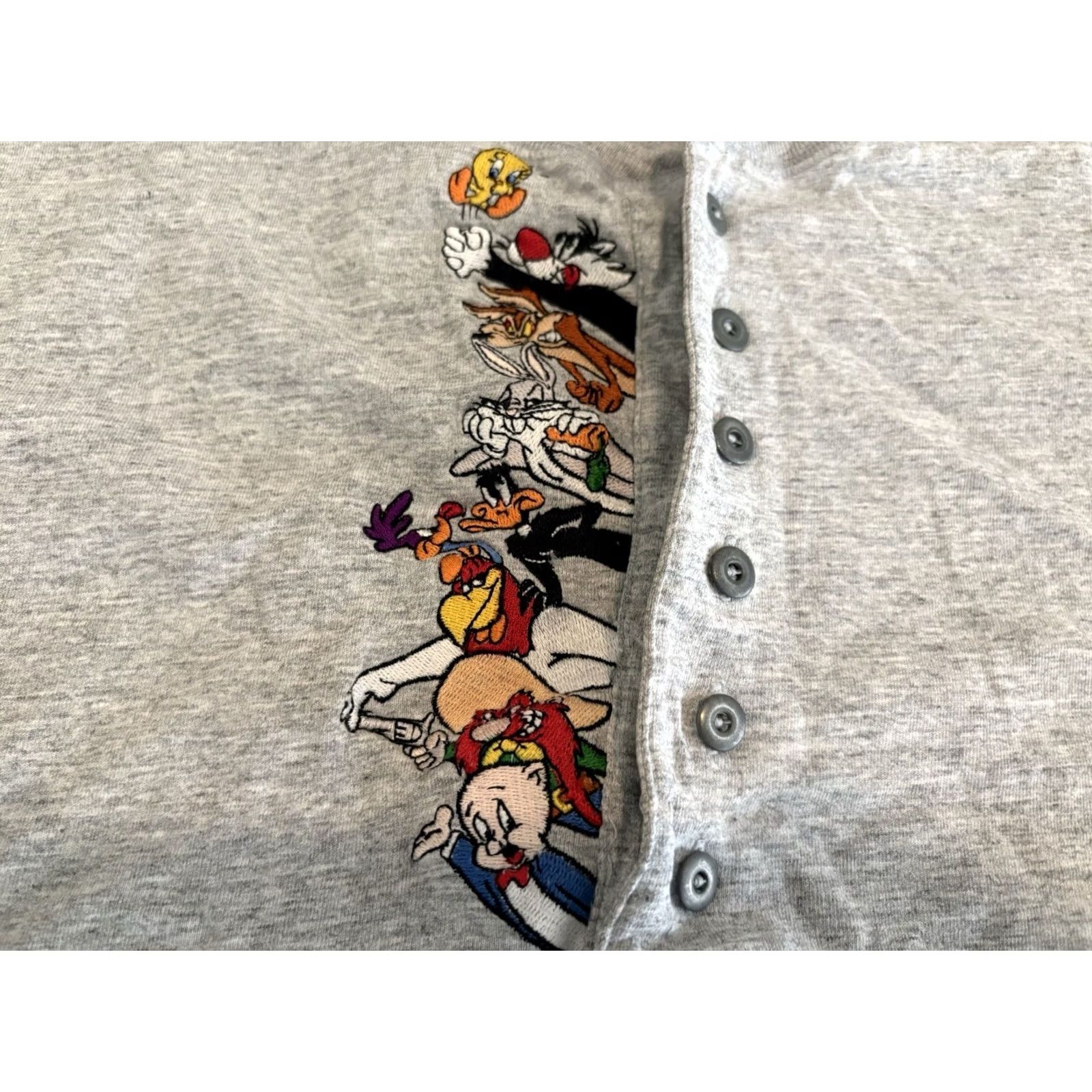 Vintage VINTAGE Acme Looney Tunes Long Sleeve Shirt Bugs Bunny Daffy Duck Large Gray 1990s Men's T-Shirt Size US L / EU 52-54 / 3 - 2 Thumbnail