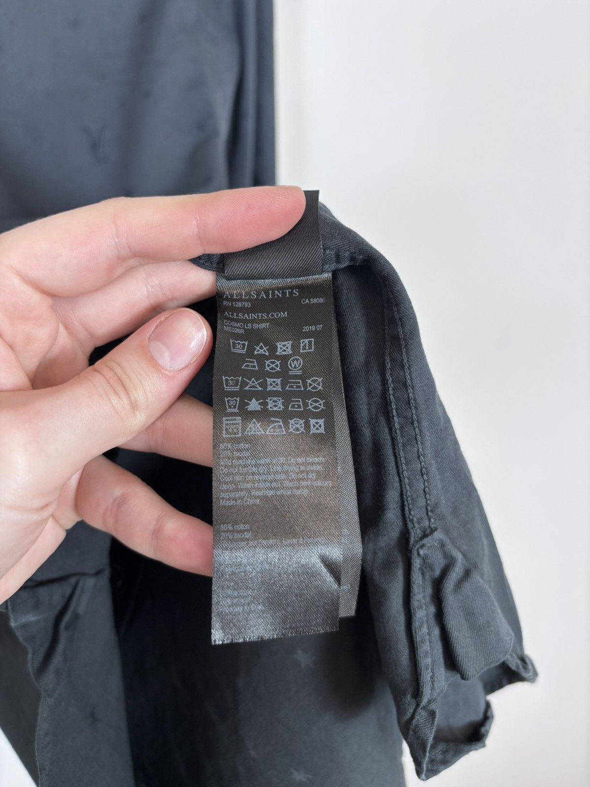 Allsaints AllSaints Cosmo LS Men’s Long Sleeve Shirt Button Up Grey Size US M / EU 48-50 / 2 - 13 Thumbnail
