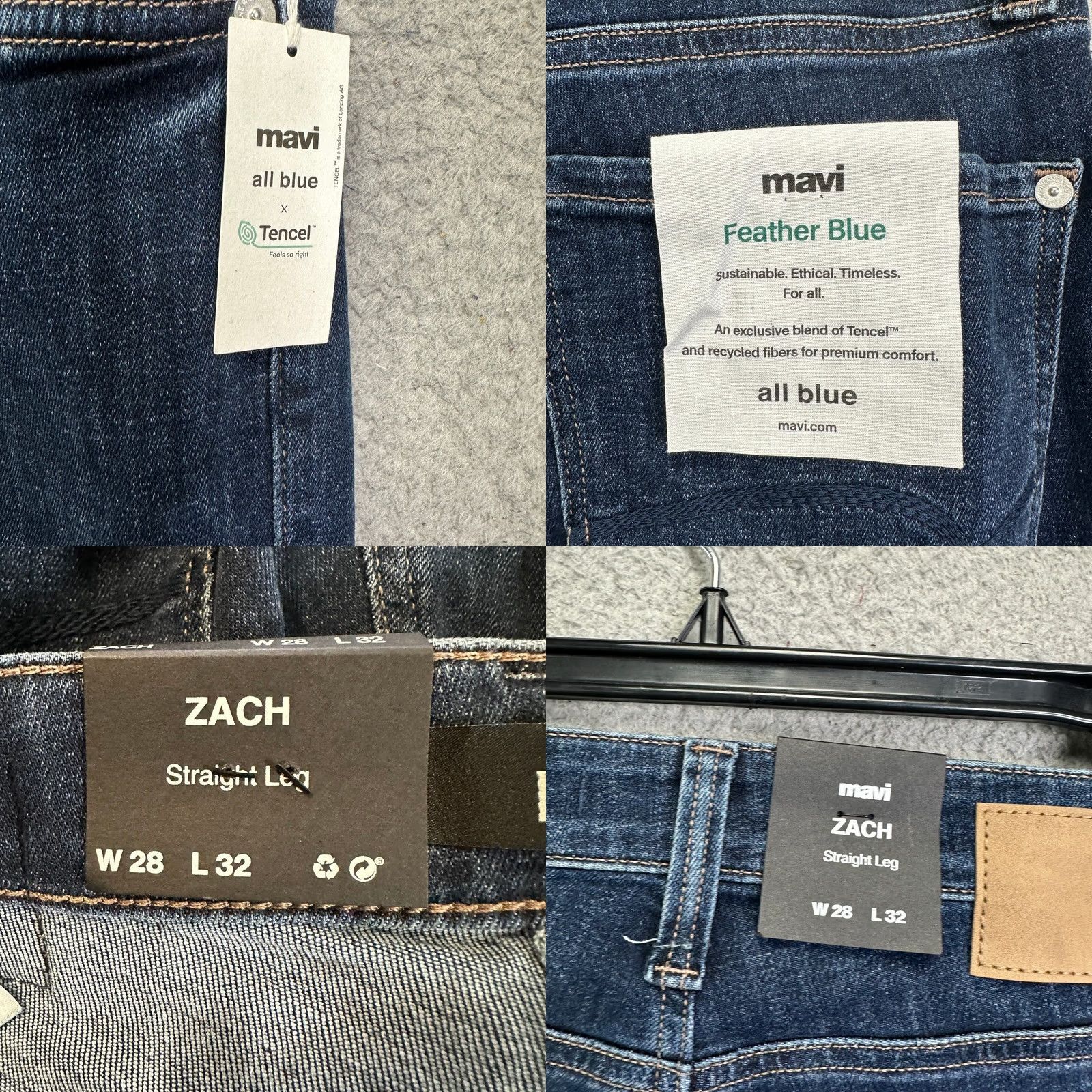 Mavi Mavi Zack Jeans Mens 28X32 Blue Straight Leg Denim NEW Size US 28 / EU 44 - 8 Thumbnail