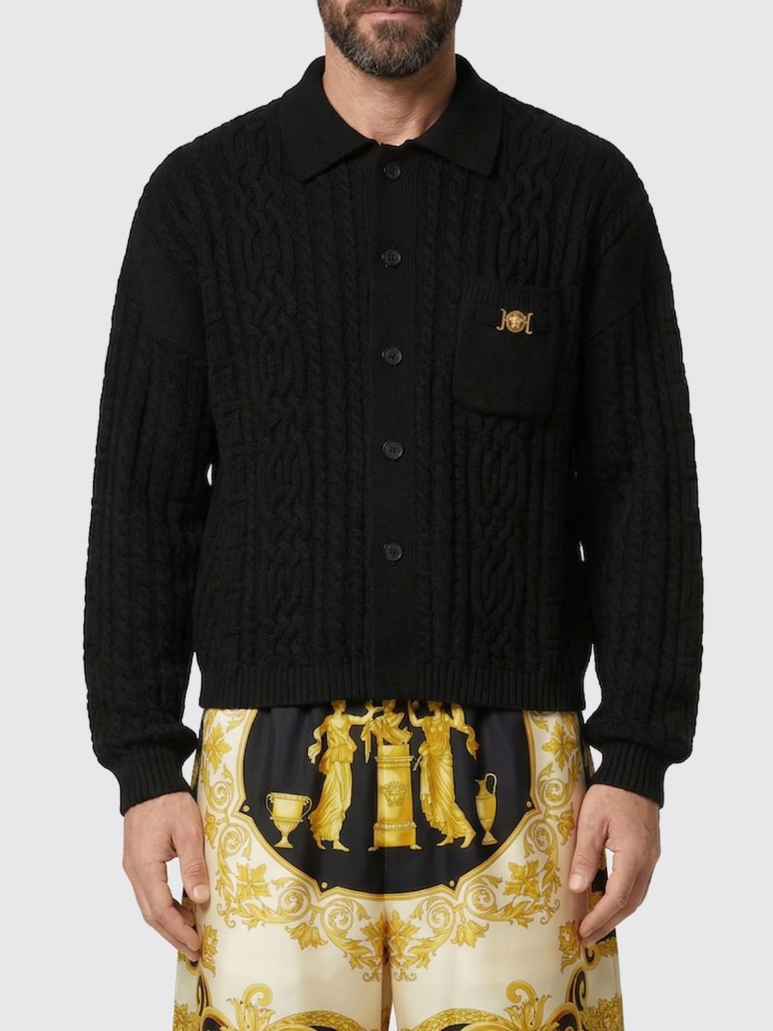 Versace Versace Sweater Men Black Size US XL / EU 56 / 4 - 1 Thumbnail
