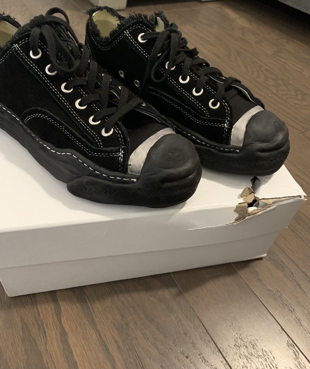 image of Maison Mihara Yasuhiro Bedford Low Shoes in Black, Men's (Size 12)