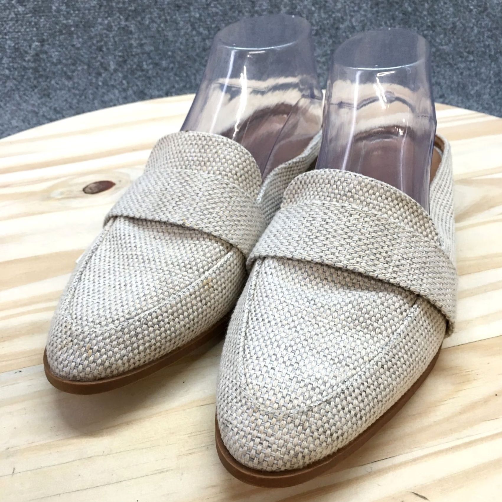 Vintage Universal Thread Sandals Womens 9.5 Beige Fabric Slip On NEW Size US 10 / IT 40 - 3 Thumbnail