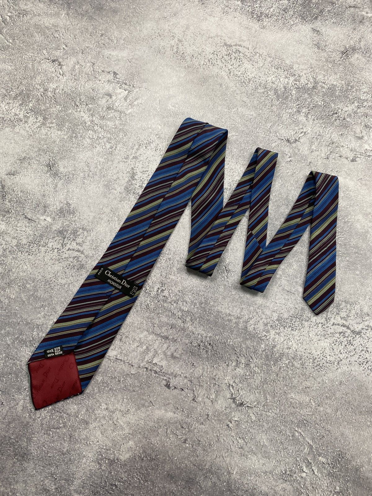 Christian Dior Monsieur CD Christian Dior Monsieur Silk Tie Vintage France ties rare Size ONE SIZE - 4 Thumbnail
