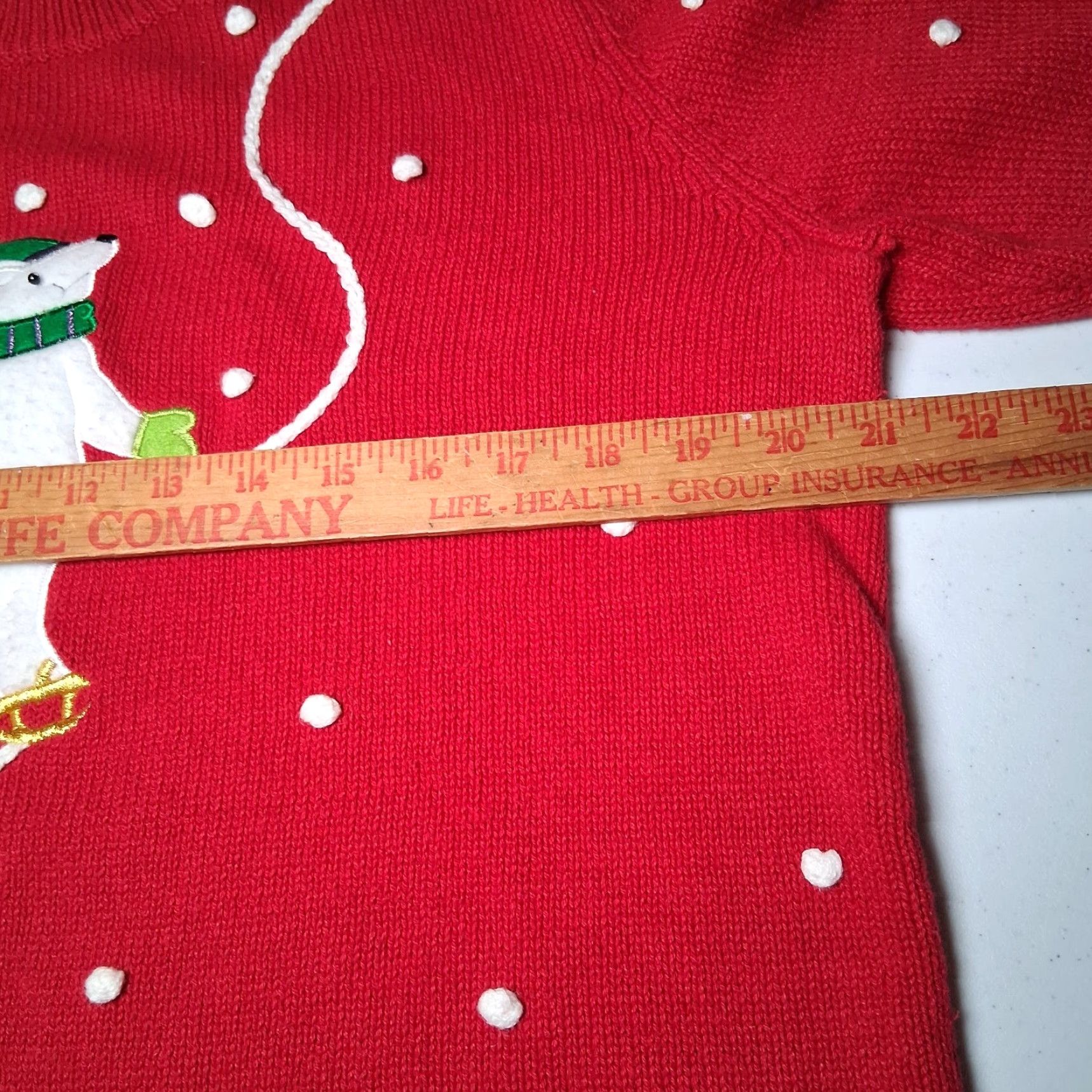 Vintage VINTAGE Cinnamon Cinder Christmas Sweater Shirt Women L Red Polar Bear Ice Skating Snow Mock Neck Long Sleeve Size L / US 10 / IT 46 - 5 Thumbnail