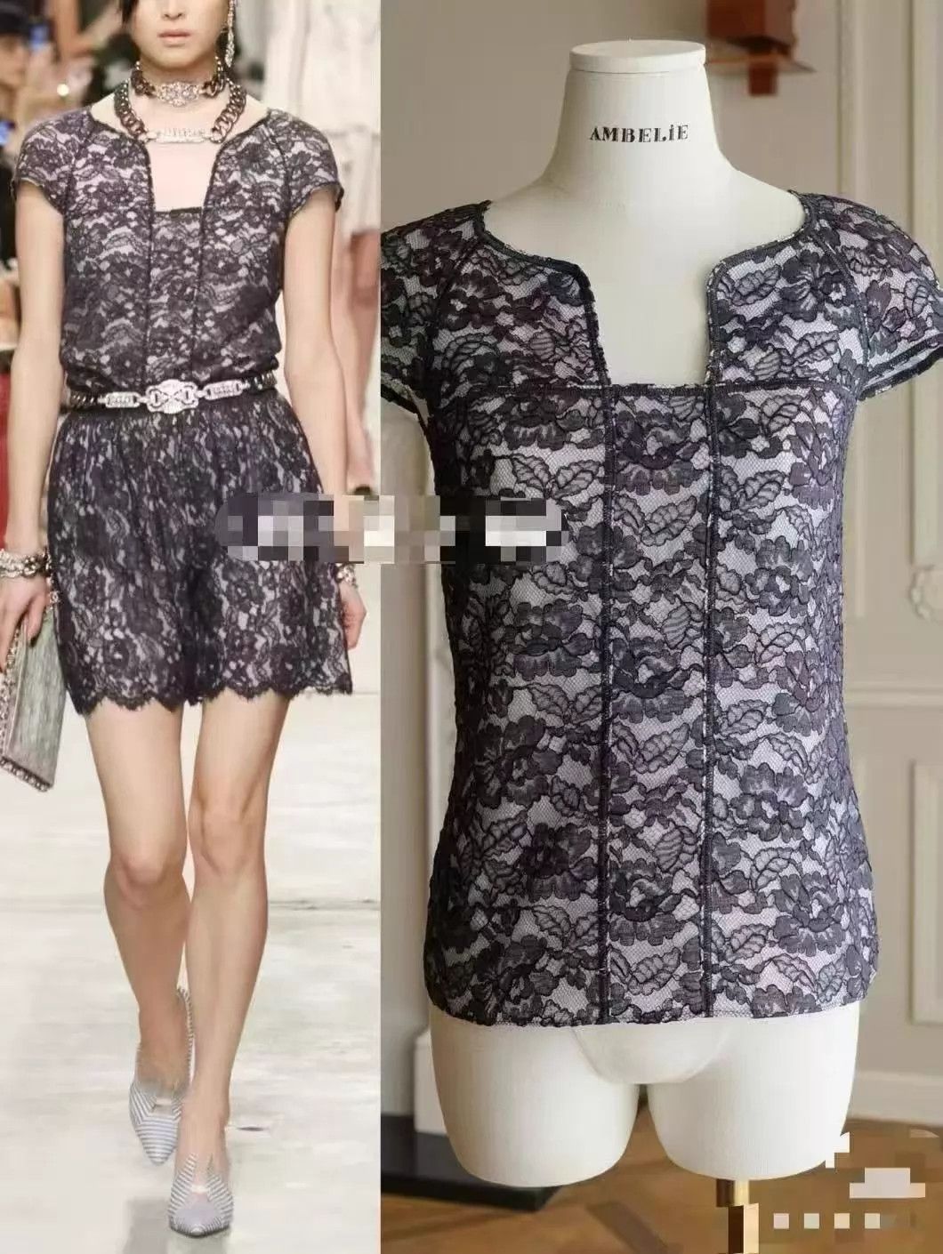 Chanel CHANEL SG Runway Lace Cutout Short-Sleeve Top Size L / US 10 / IT 46 - 6 Thumbnail