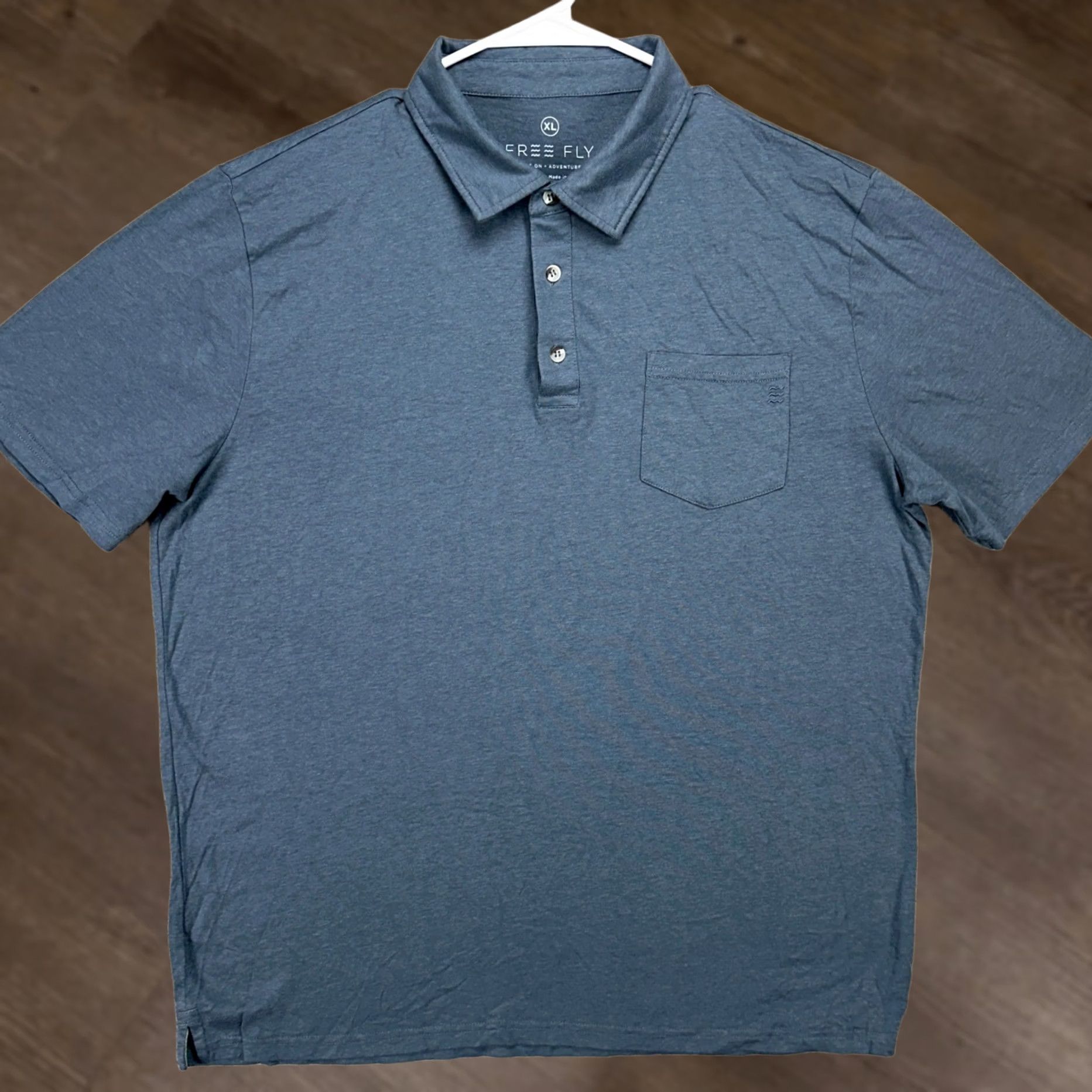 Vintage Free Fly Polo Shirt Men XL Blue Gray Short Sleeve Pocket Rugby Outdoor Comfortable Breathable Vintage No Size US XL / EU 56 / 4 - 1 Thumbnail