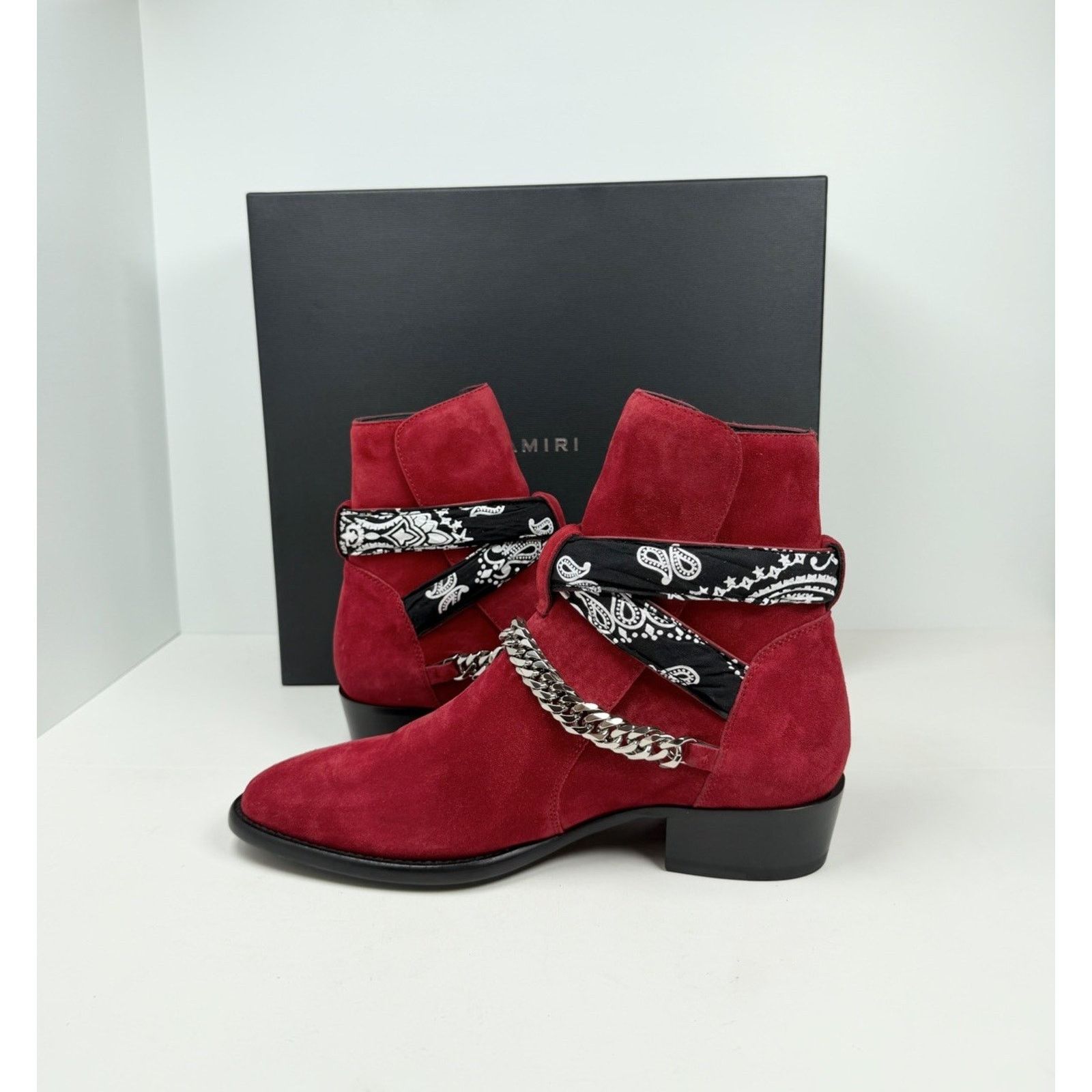 Amiri Size 8.5US - Amiri Chain Link Bandana Boots Merlot Red NEW Size US 8.5 / EU 41-42 - 8 Thumbnail