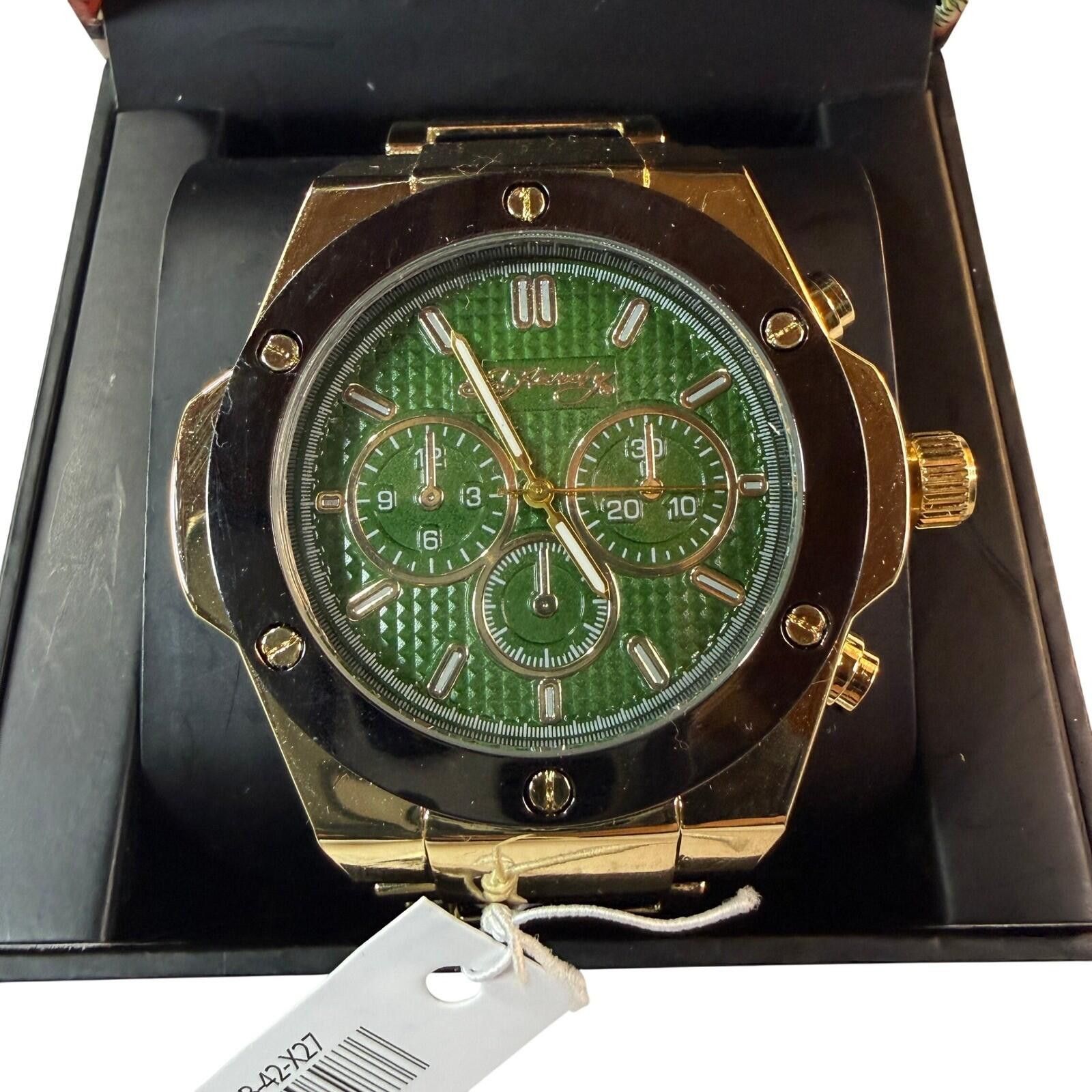 Ed Hardy Ed Hardy Watch Mens Green Gold Chronograph Streetwear NEW Size ONE SIZE - 2 Thumbnail