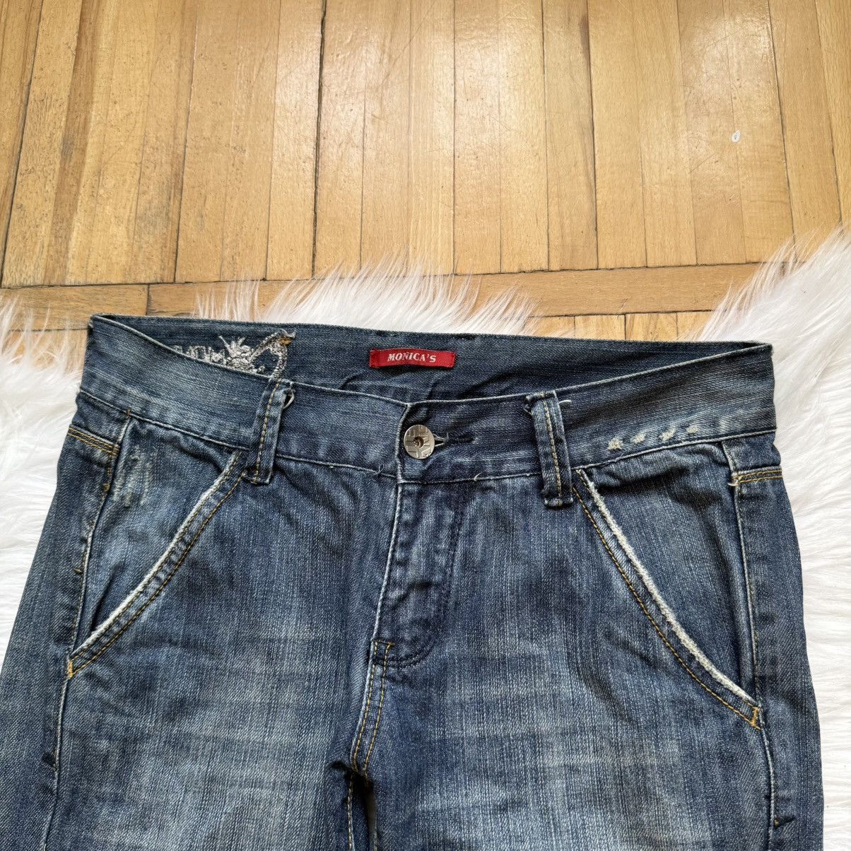 If Six Was Nine 📌Vintage Y2K Monica’s Low Rise Distress Washed Jeans Size 30" / US 8 / IT 44 - 12 Thumbnail