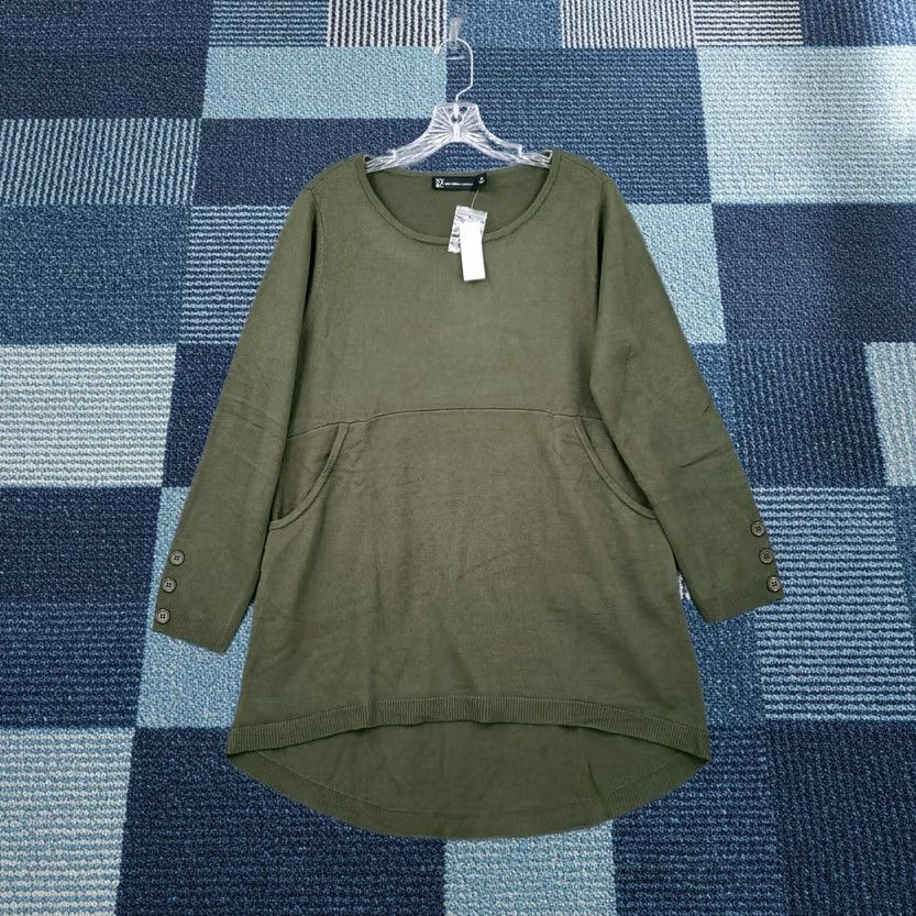 Vintage NYC Sweater Women Medium Green Long Sleeve Tunic Pullover Knit Size M / US 6-8 / IT 42-44 - 1 Thumbnail