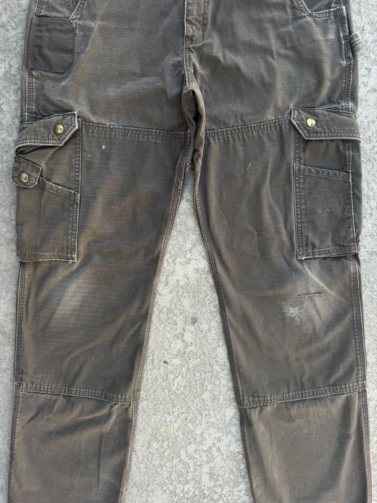 Carhartt × Vintage Vintage Carhartt B342 Green Double Knee Cargos Size US 33 - 3 Thumbnail