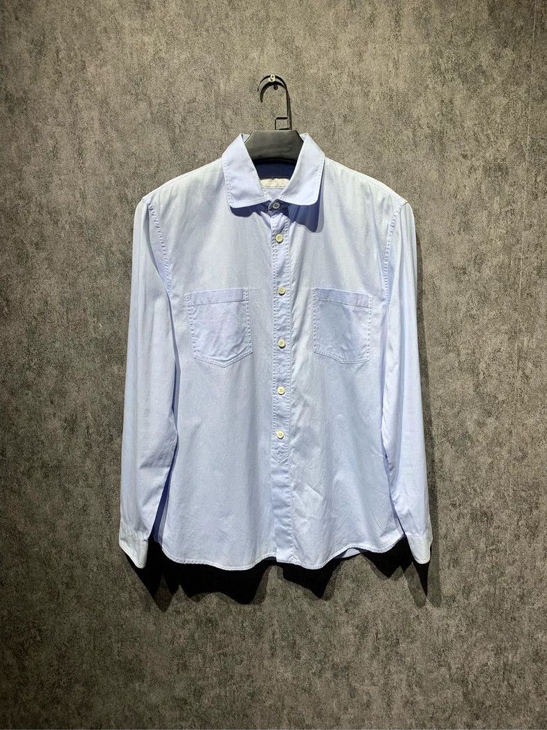Prada Prada Size 41 Light-colored simple shirt 2501-Nextarrow Size US XXS / EU 40 - 1 Thumbnail