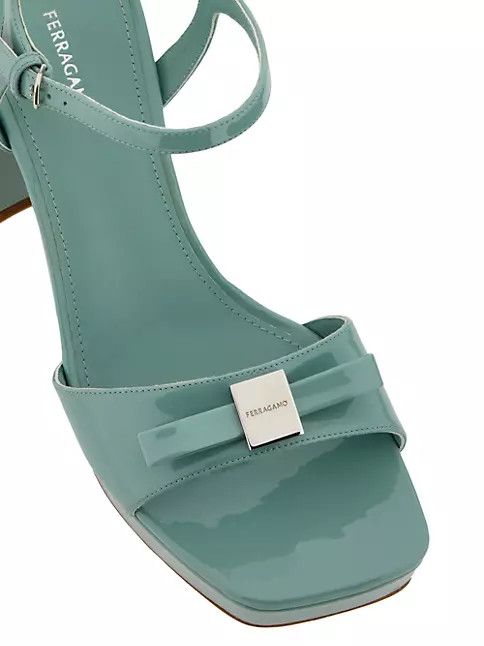 Salvatore Ferragamo o1s1rm0924 Patent Leather Sandals in Green Size US 7.5 / IT 37.5 - 5 Thumbnail