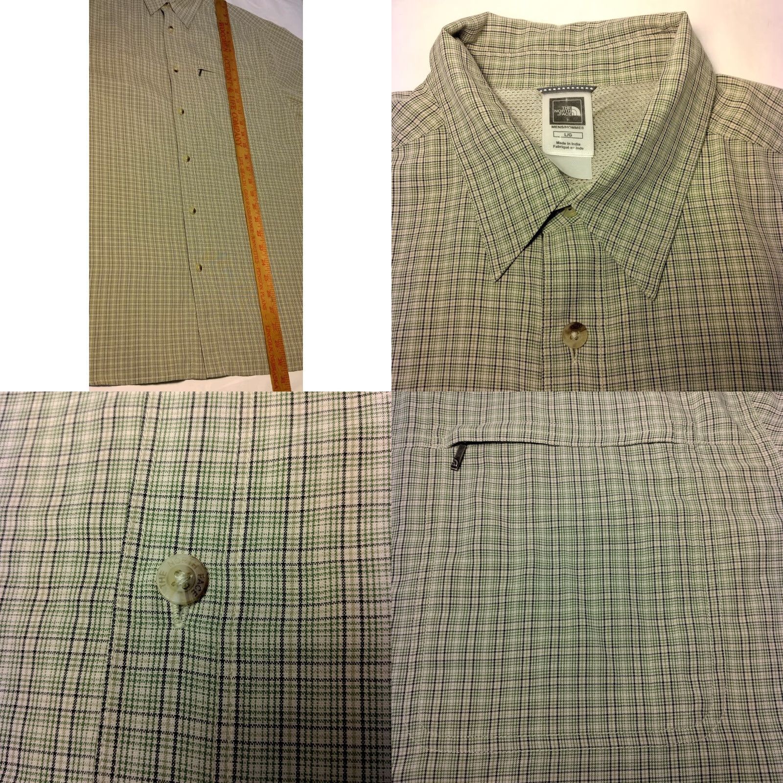 The North Face The North Face Shirt Men Large Button Up Green Plaid Short Sleeve Modal Blend Size US L / EU 52-54 / 3 - 8 Thumbnail