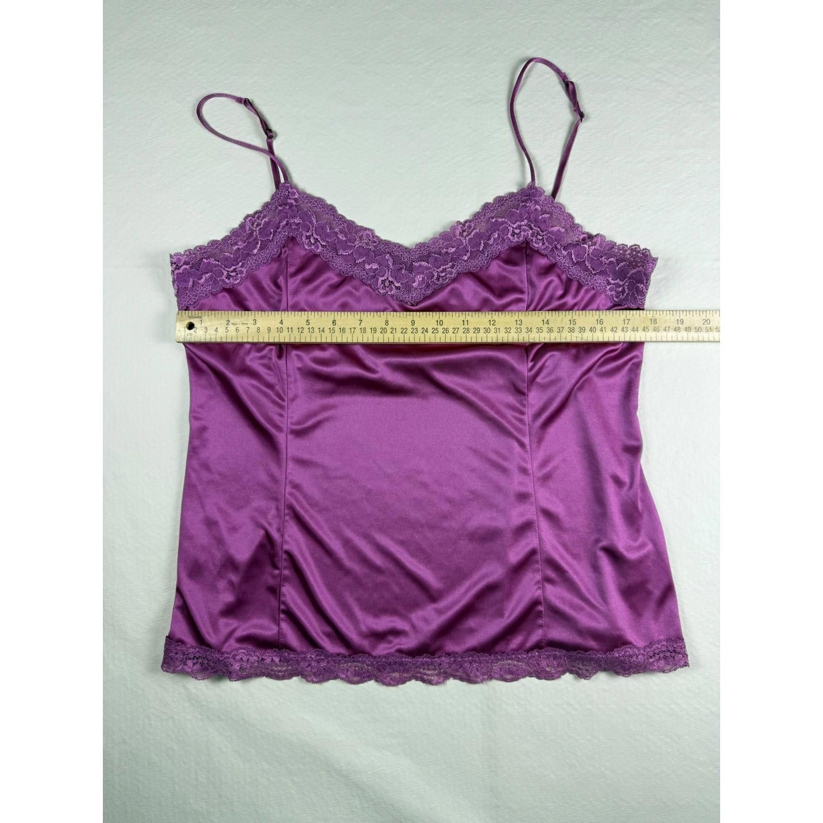 Worthington Worthington Purple Satin Lace Trim Camisole Top XL Y2K Fairy Size ONE SIZE - 6 Thumbnail