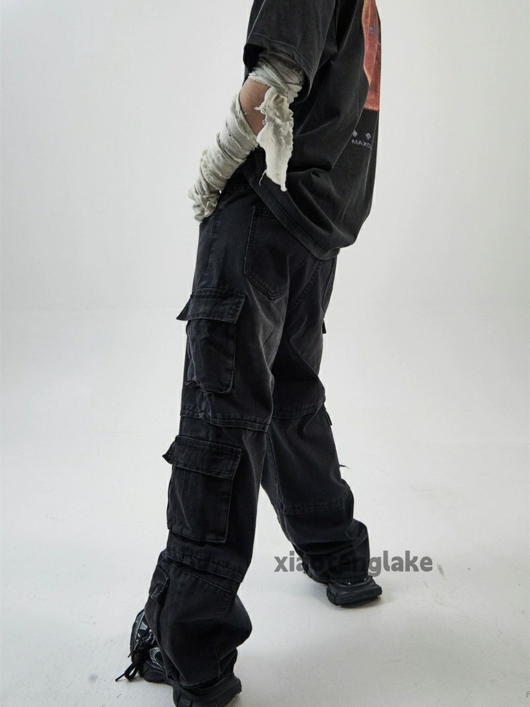 Jean × Vintage washed faded loose baggy skate hiphop cargo jeans Size US 26 / EU 42 - 2 Thumbnail