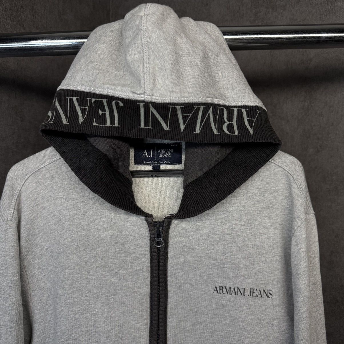 Armani × Vintage Crazy Vintage Armani jeans Hoodie zip up Size US L / EU 52-54 / 3 - 2 Thumbnail