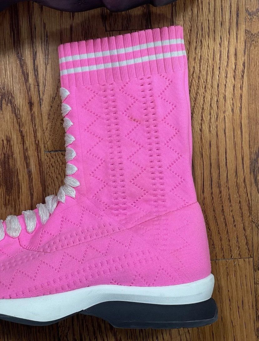 Fendi Fendi Rockoko Sneakers Knitted Sock Pink Women’s 39 Size US 9 / IT 39 - 4 Thumbnail