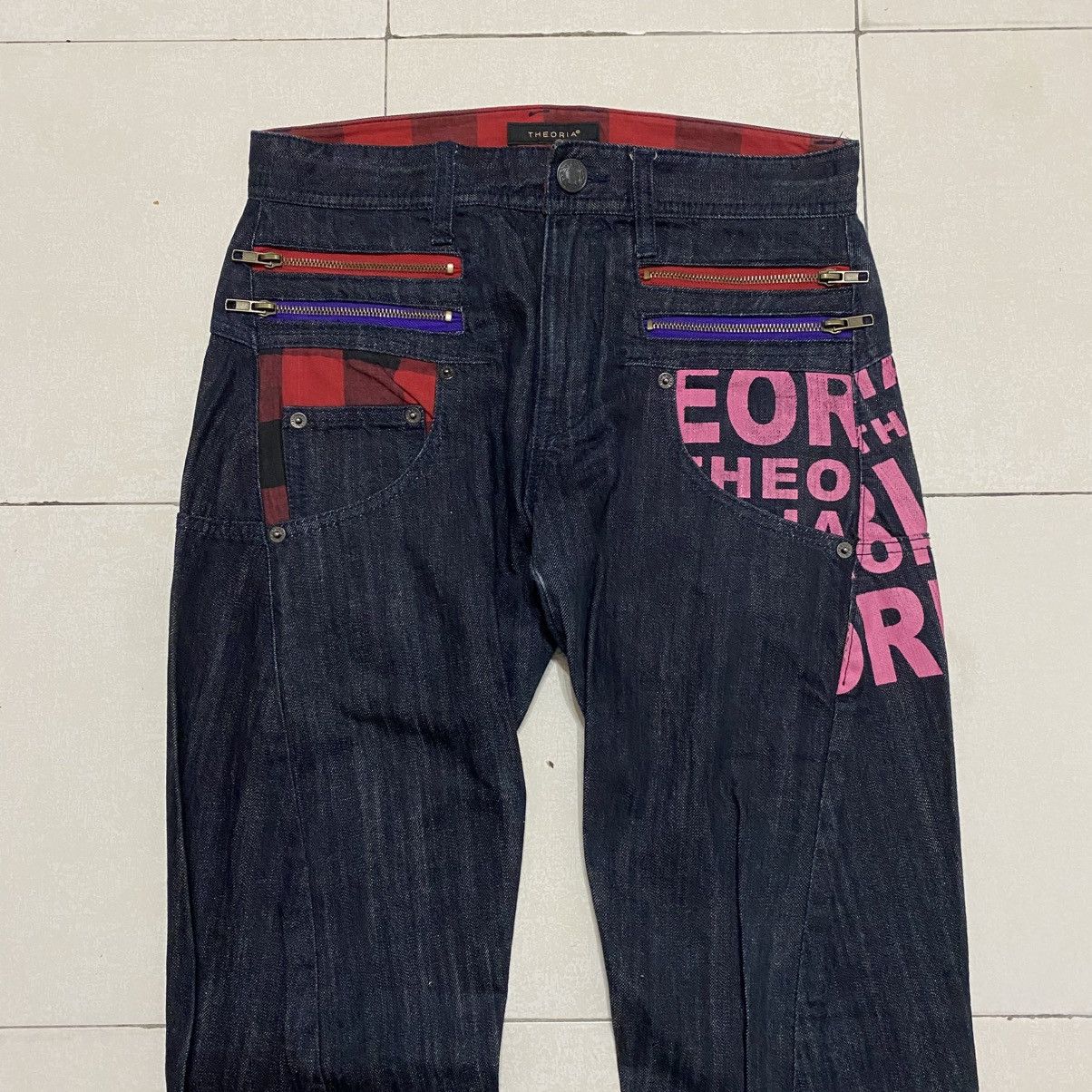 Japanese Brand Y2K Theoria Punk Double Zipper Style Jeans Size US 30 / EU 46 - 3 Thumbnail