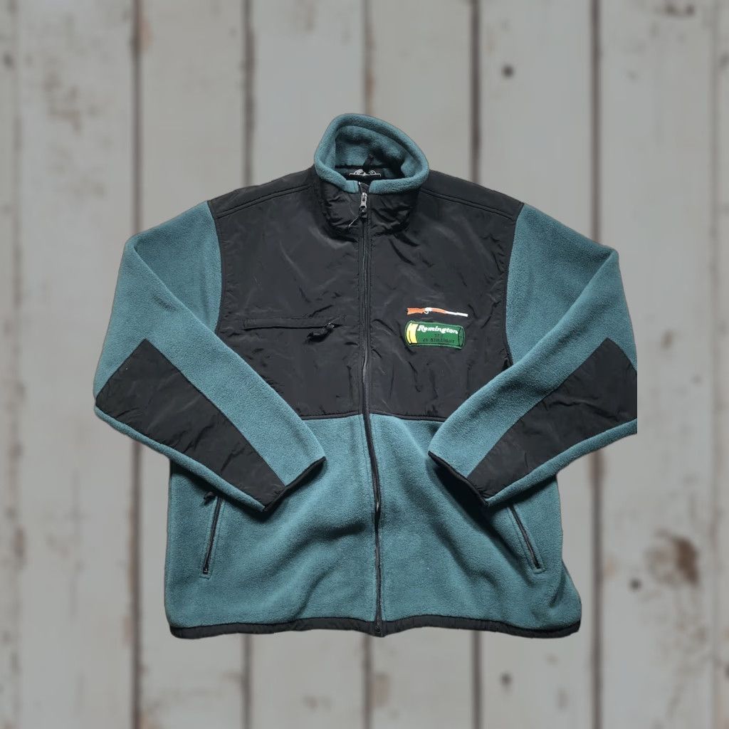 Vintage Charles River Apparel Fleece Jacket Full Zip Green XL Mens Hunting Stand-Up Collar Pockets Size US XL / EU 56 / 4 - 1 Thumbnail