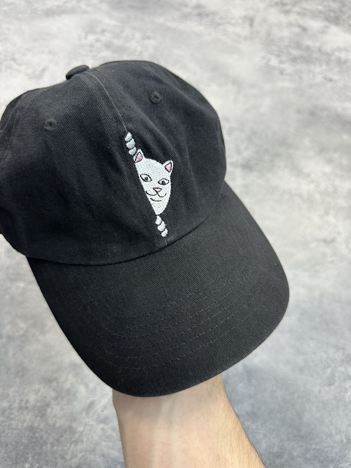 RIPNDIP Rip N Dip Cap Embroidered Centre Logo Cat Black Baseball Hat Size ONE SIZE - 6 Thumbnail