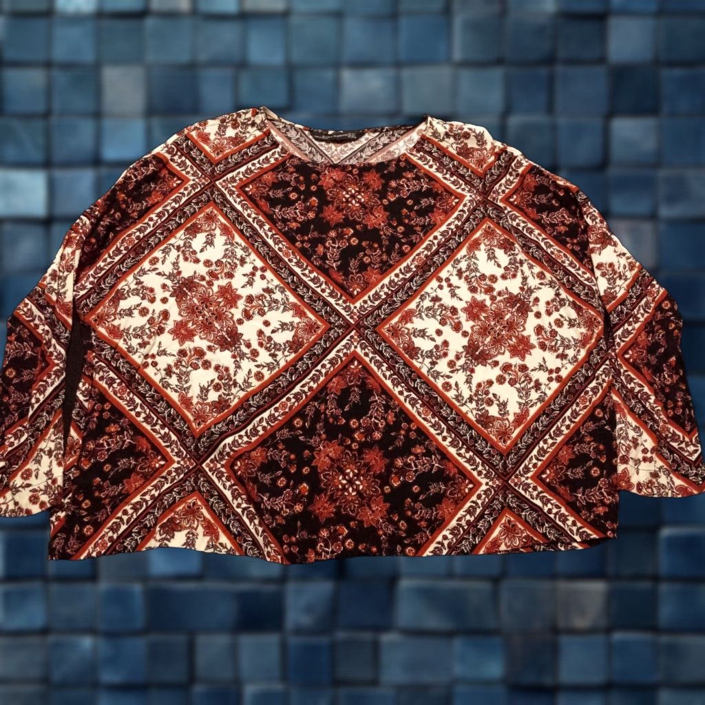 Zara Zara Blouse Women L Multicolor Floral 3/4 Sleeve Round Neck Polyester Casual Womens Size L / US 10 / IT 46 - 1 Thumbnail