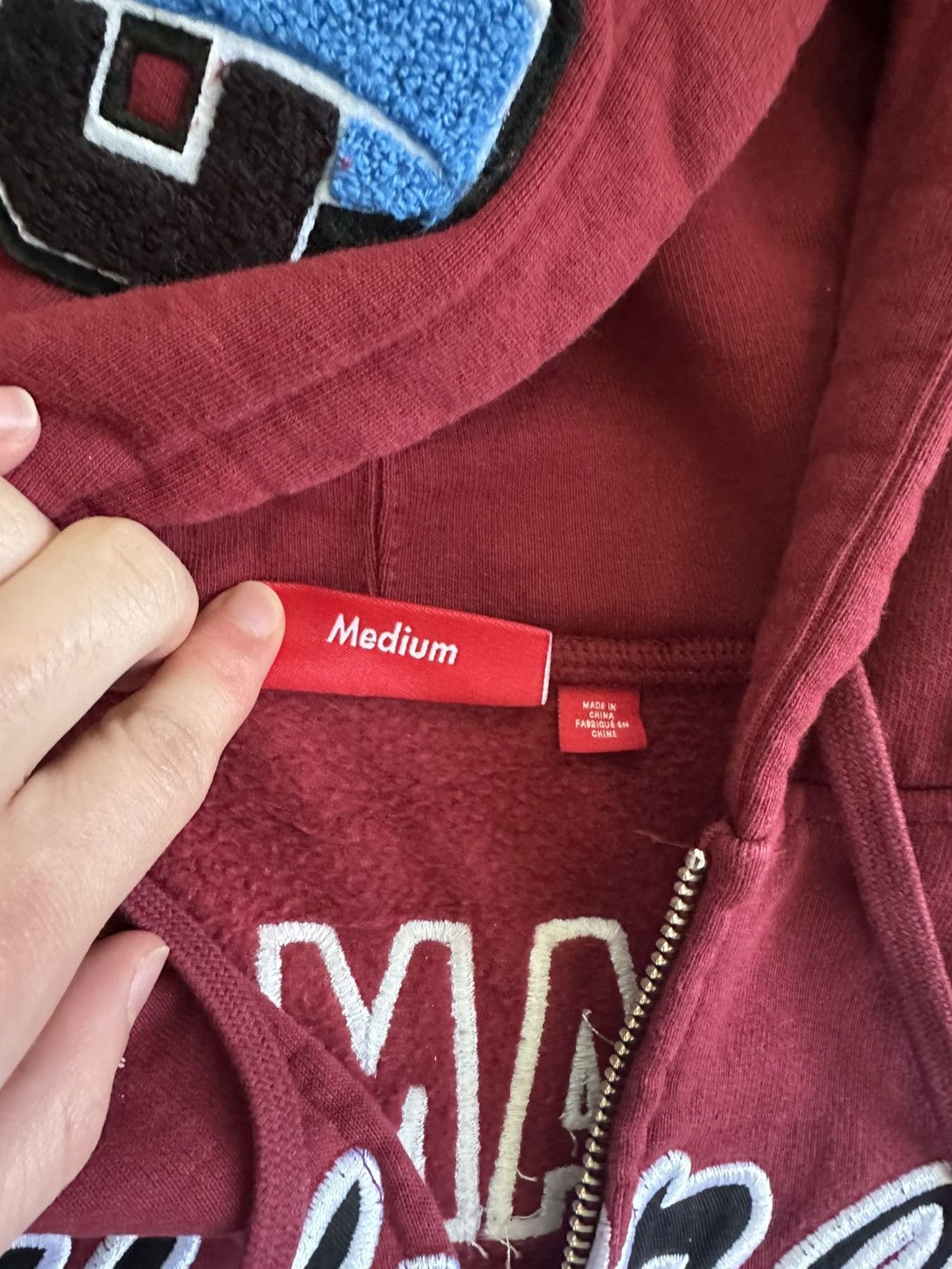 Supreme Supreme Warriors Applique Hooded Zip Up Sweatshirt CARDINAL Size US M / EU 48-50 / 2 - 7 Thumbnail