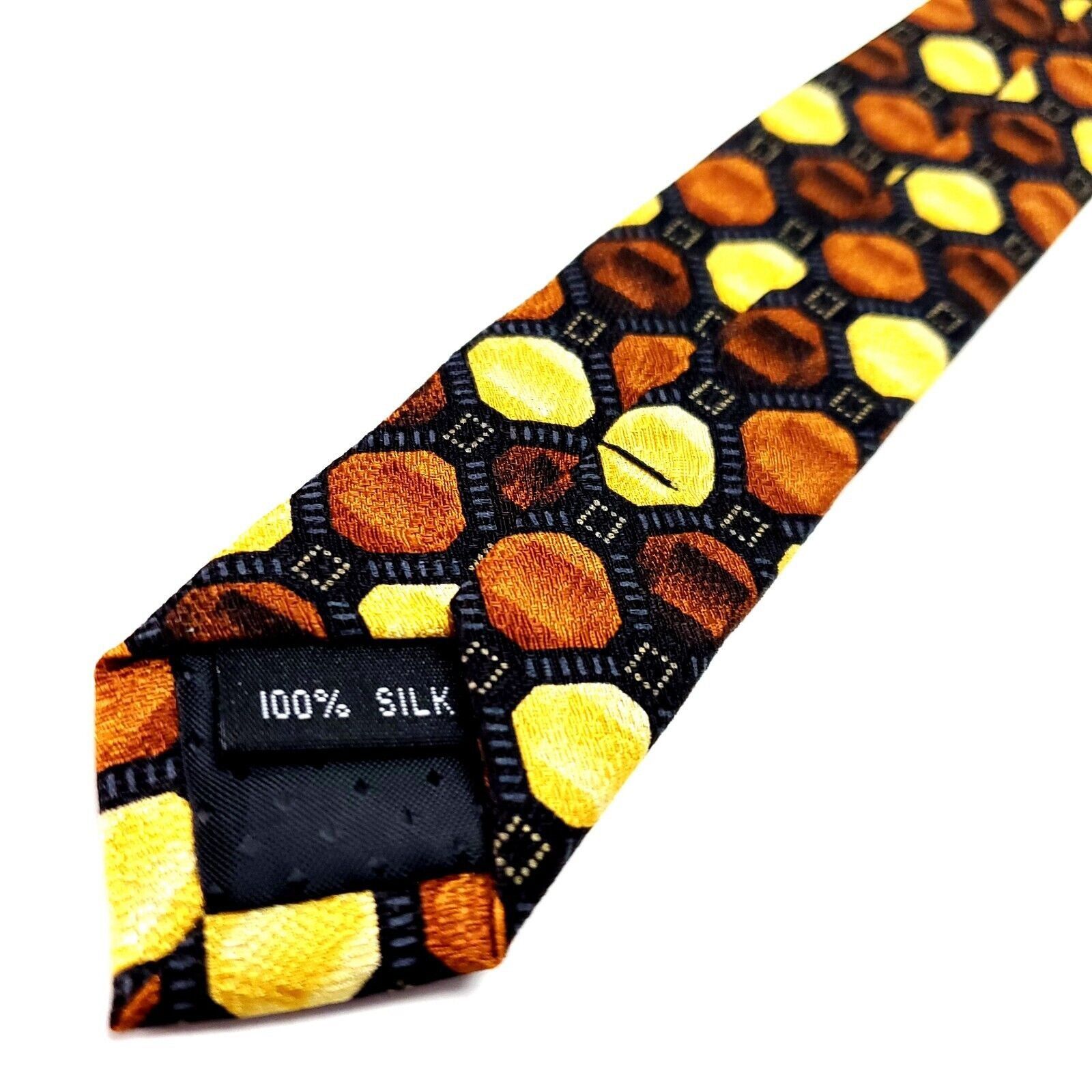 Zanetti Zianetti Autumn Brown Orange Colored Silk Woven Short Dots Size ONE SIZE - 5 Thumbnail
