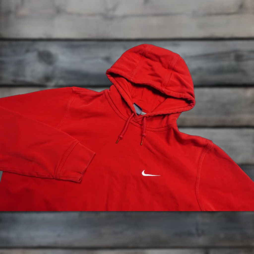Nike Nike Sweatshirt Mens Large Red Fleece Hoodie Kangaroo Pocket Swoosh Logo Embroidered Size US L / EU 52-54 / 3 - 1 Thumbnail