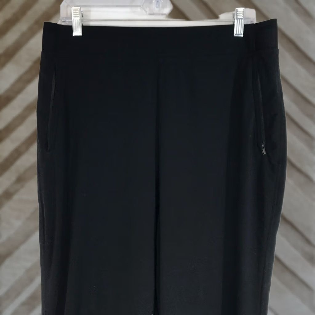 Athleta ATHLETA - WOMEN'S 12- BLACK POLYESTER BLEND ELASTIC WAIST PULL-ON PANTS Size 34" / US 12 / IT 48 - 1 Thumbnail