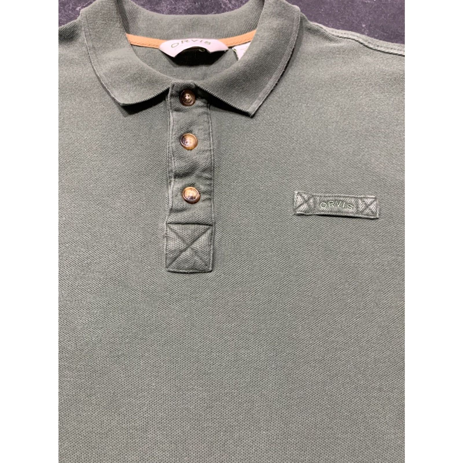 Orvis Orvis Mens XL Green Cotton Polo Shirt Fishing Regular Fit Size US XL / EU 56 / 4 - 3 Thumbnail