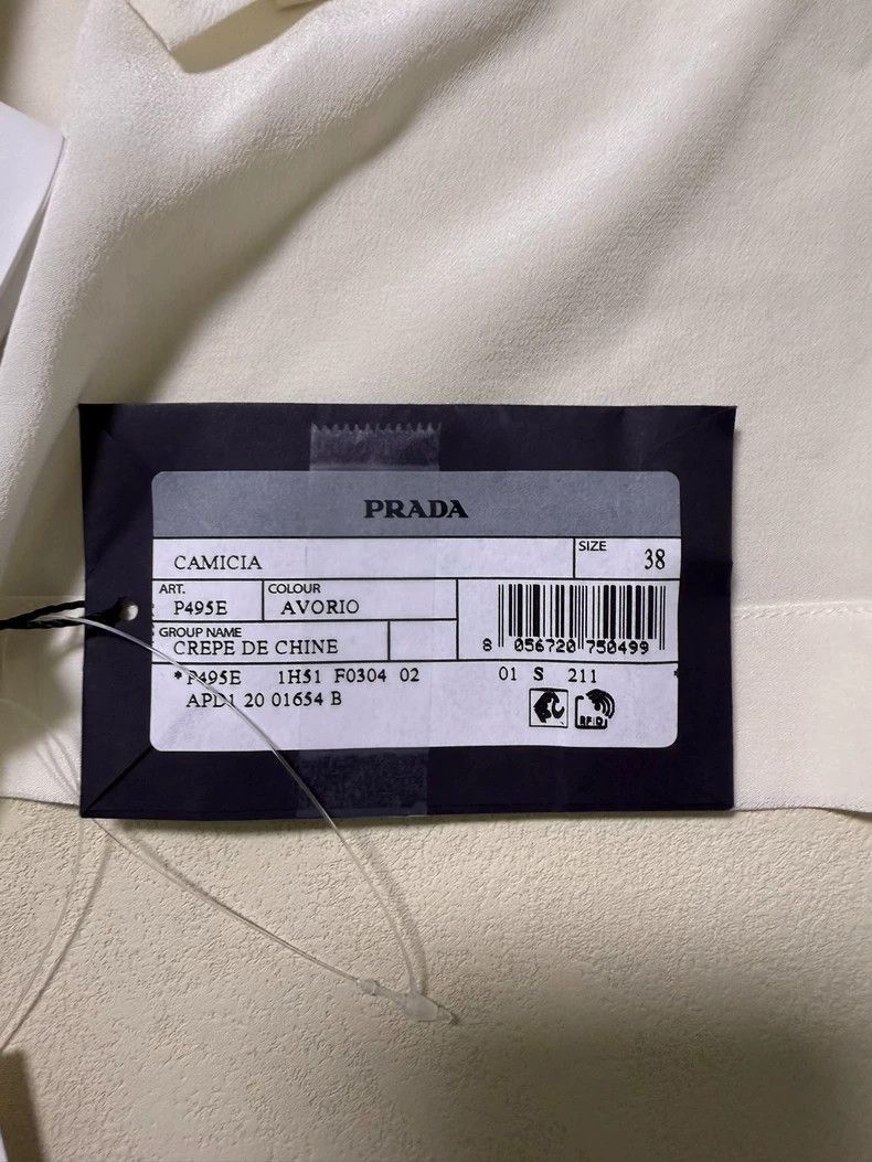 Prada Prada White Silk Shirt with Tags-2506 Size S / US 4 / IT 40 - 5 Thumbnail