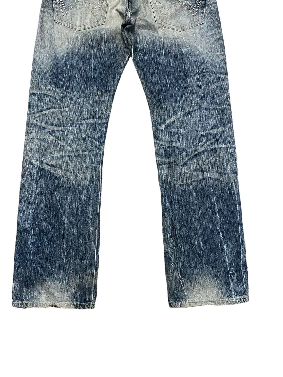 Edwin Vintage Edwin 503 blue trip flare distressed jeans Size US 35 - 11 Thumbnail