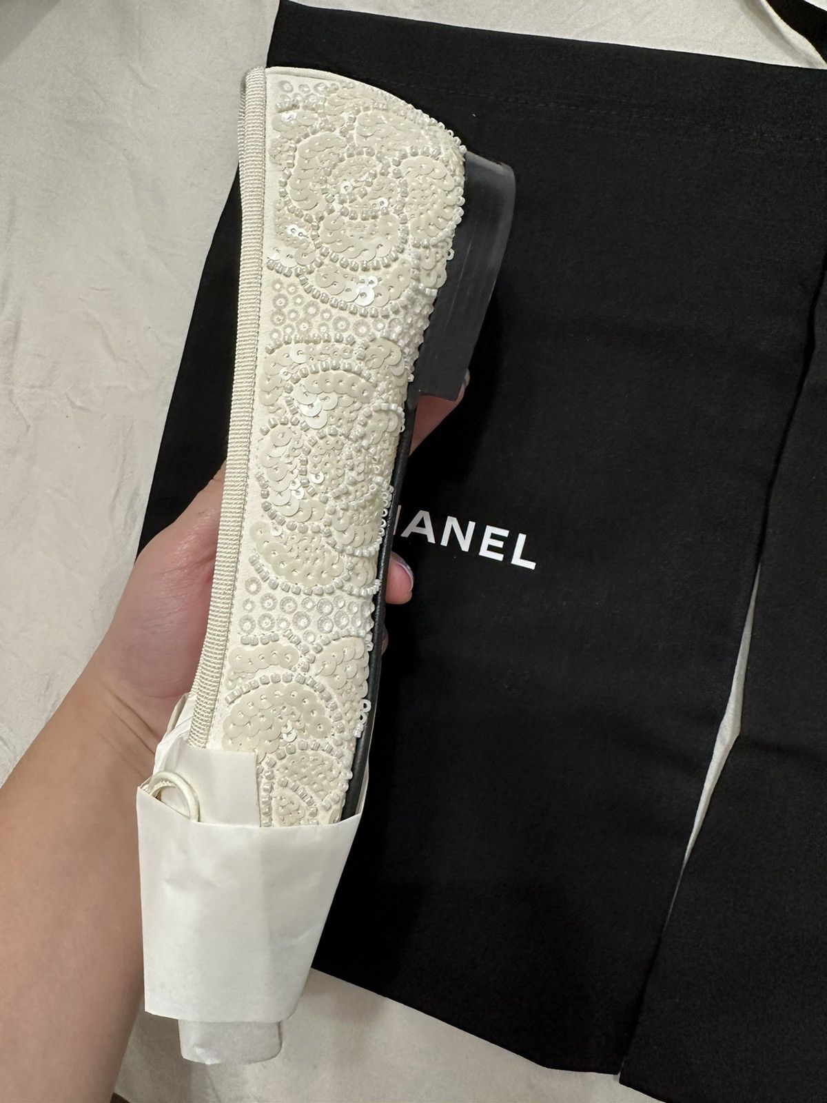 Chanel Chanel Ballet Flats Broderie White/Black Size US 6 / IT 36 - 4 Thumbnail