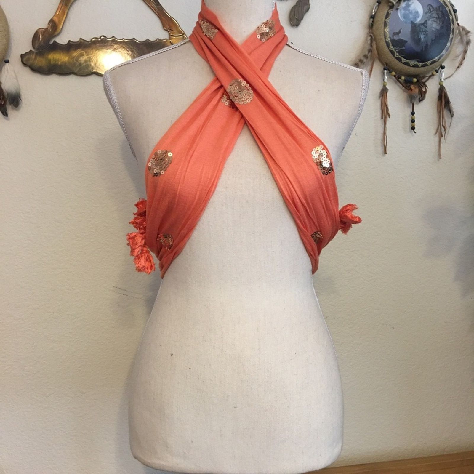 Fossil Fossil sherbet sequin soft stretchy tassel scarf Size ONE SIZE - 5 Thumbnail